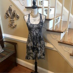 Eyeshadow Black and Gray Tie-Dye Dress